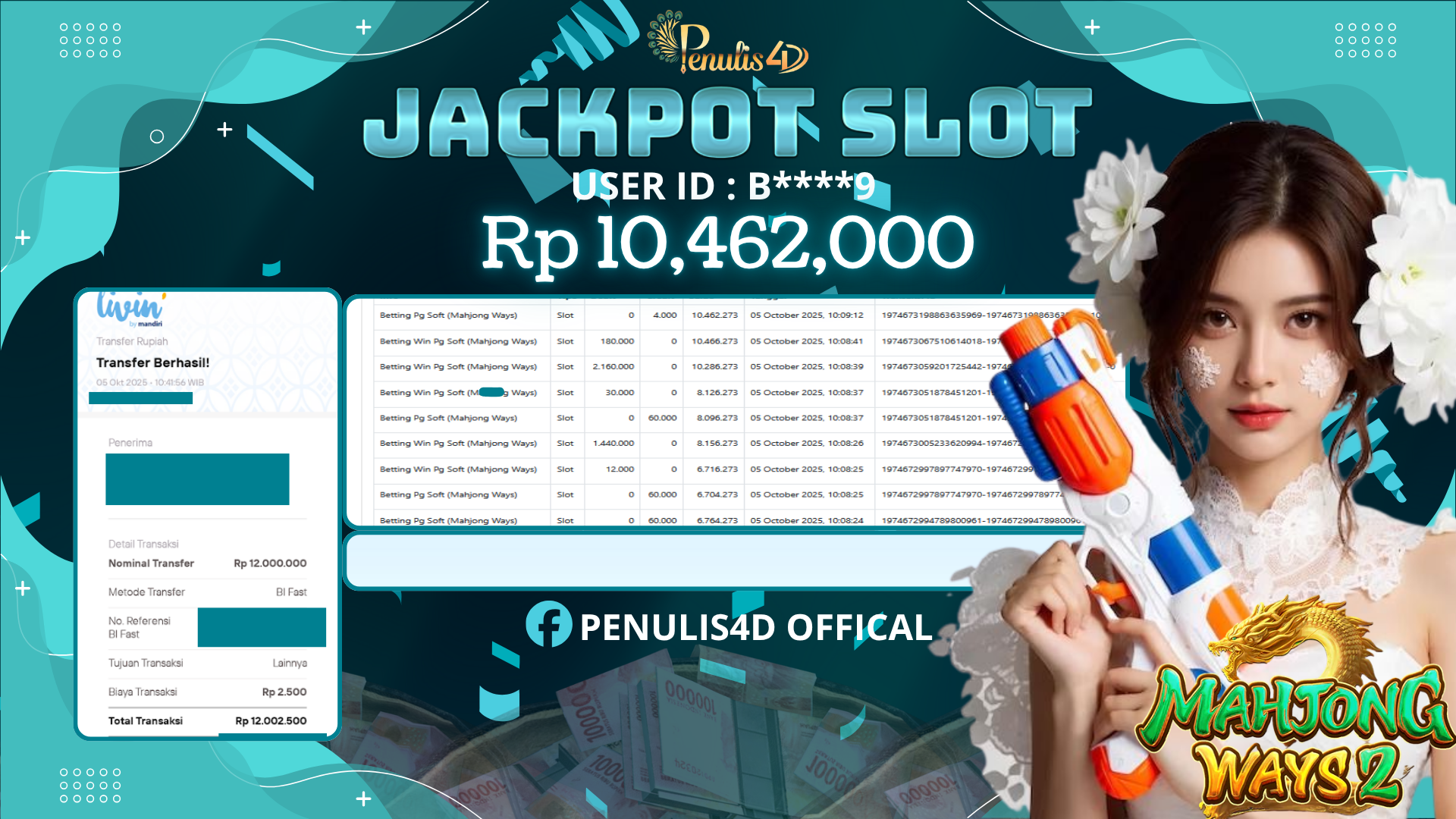 PENULIS4D JACKPOT DI SLOT MAHJONG WAYS Rp. 10,462,000 , LUNAS